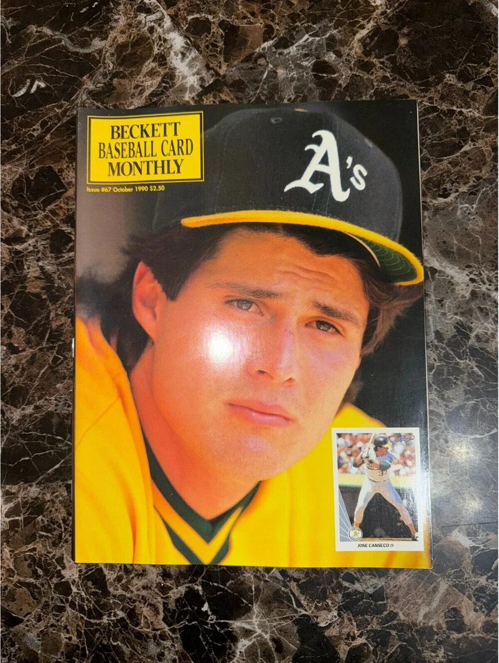 Beckett Baseball Card Monthly Issue 67 October 1990 Jose Canseco Oakland A's Cov